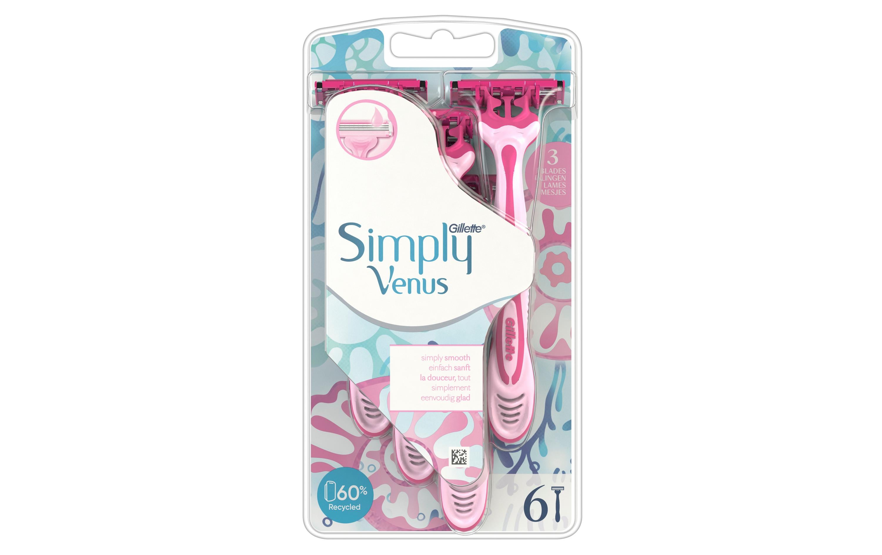 Einwegrasierer Simply Venus 3 6 StückRasierer für Damen