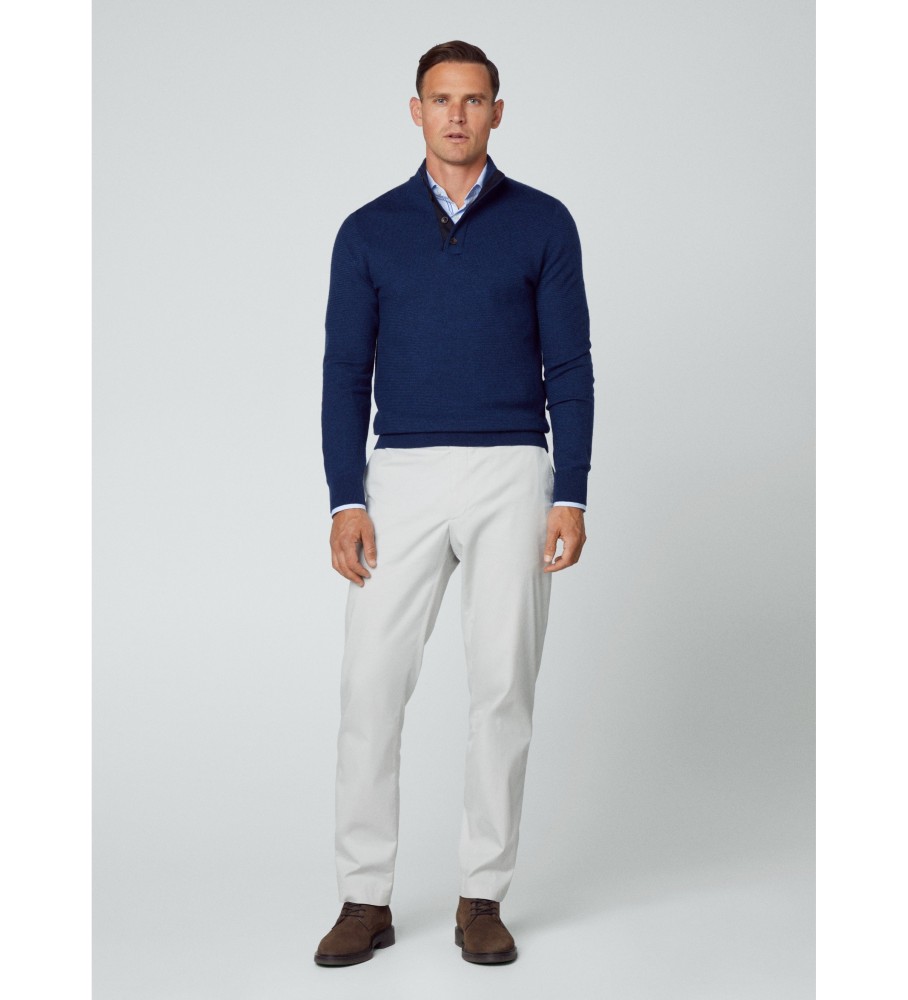 Hackett Navy Micro Weave Jersey