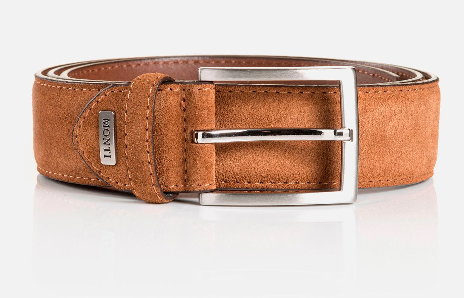 MONTI Ledergürtel 3,5 cm breit, Business-Casual, Veloursleder, kürzbar