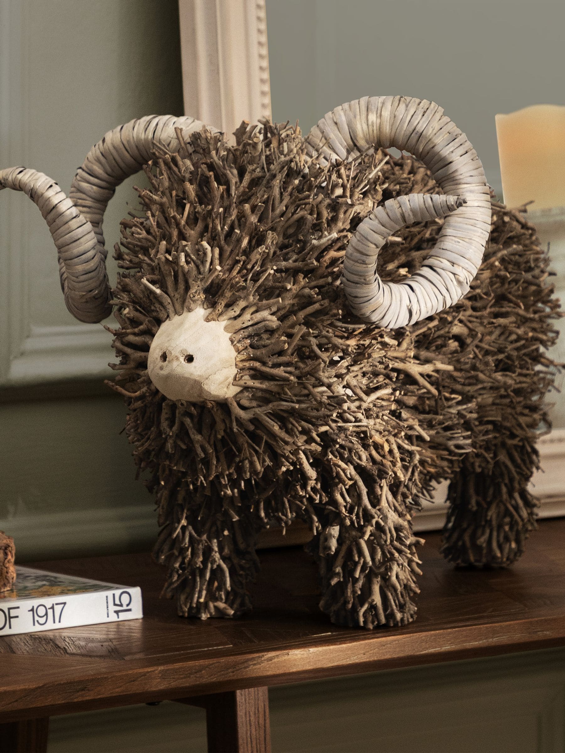 Voyage Maison Betty Hand Crafted Ram Wooden Sculpture