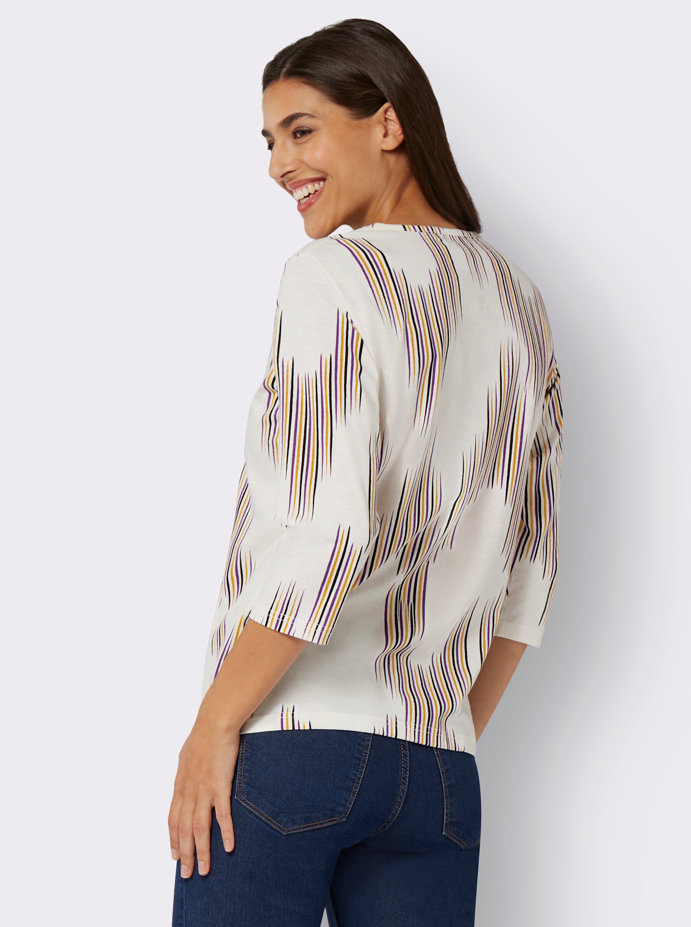 34-Arm-Shirt aus reiner Baumwolle