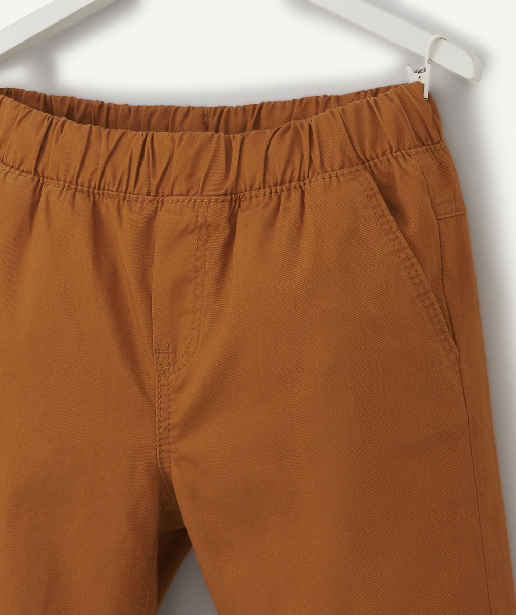 BERMUDA DROIT GARÇON EN COTON MARRON