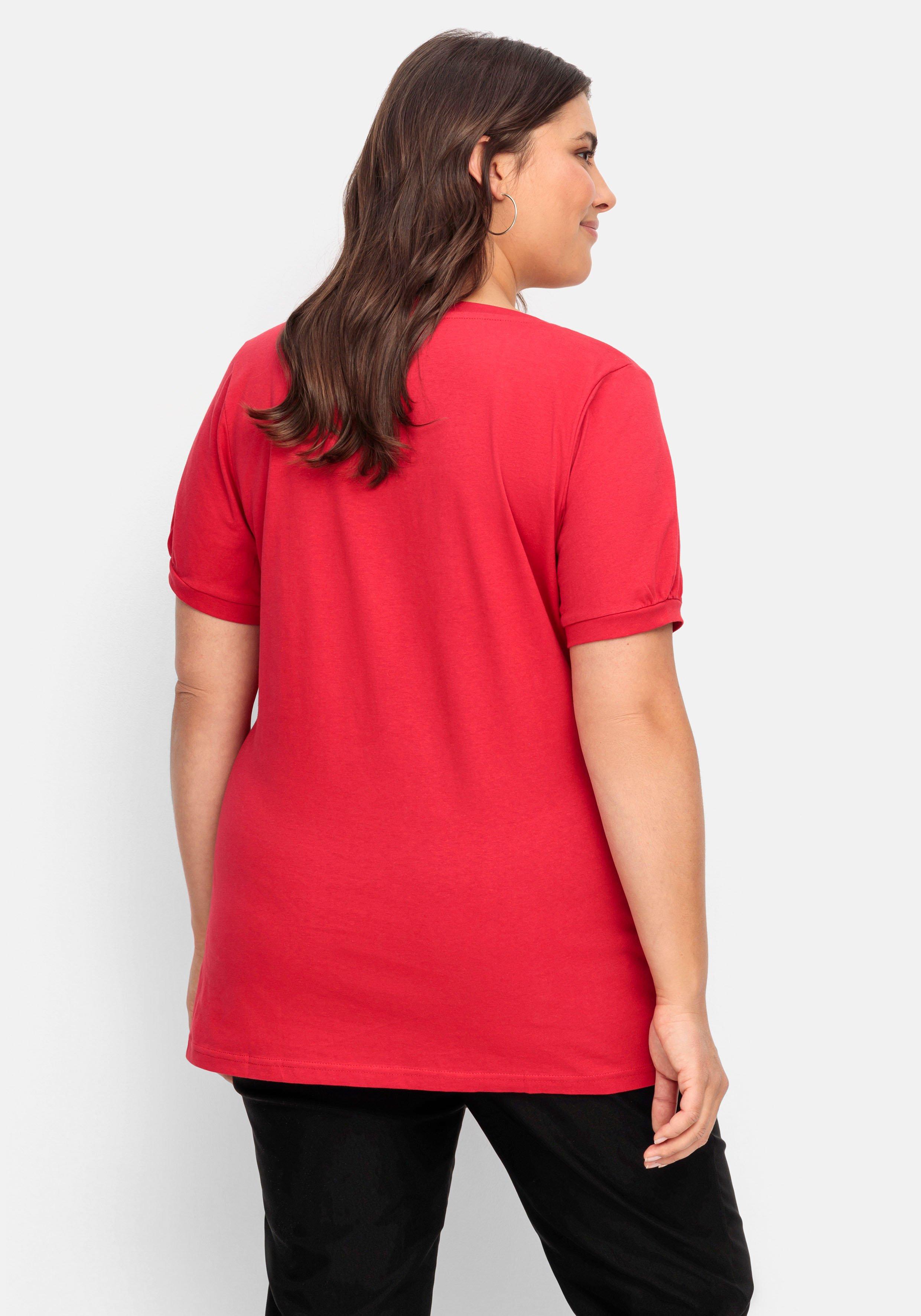Longshirt mit Zierknöpfen am Ausschnitt