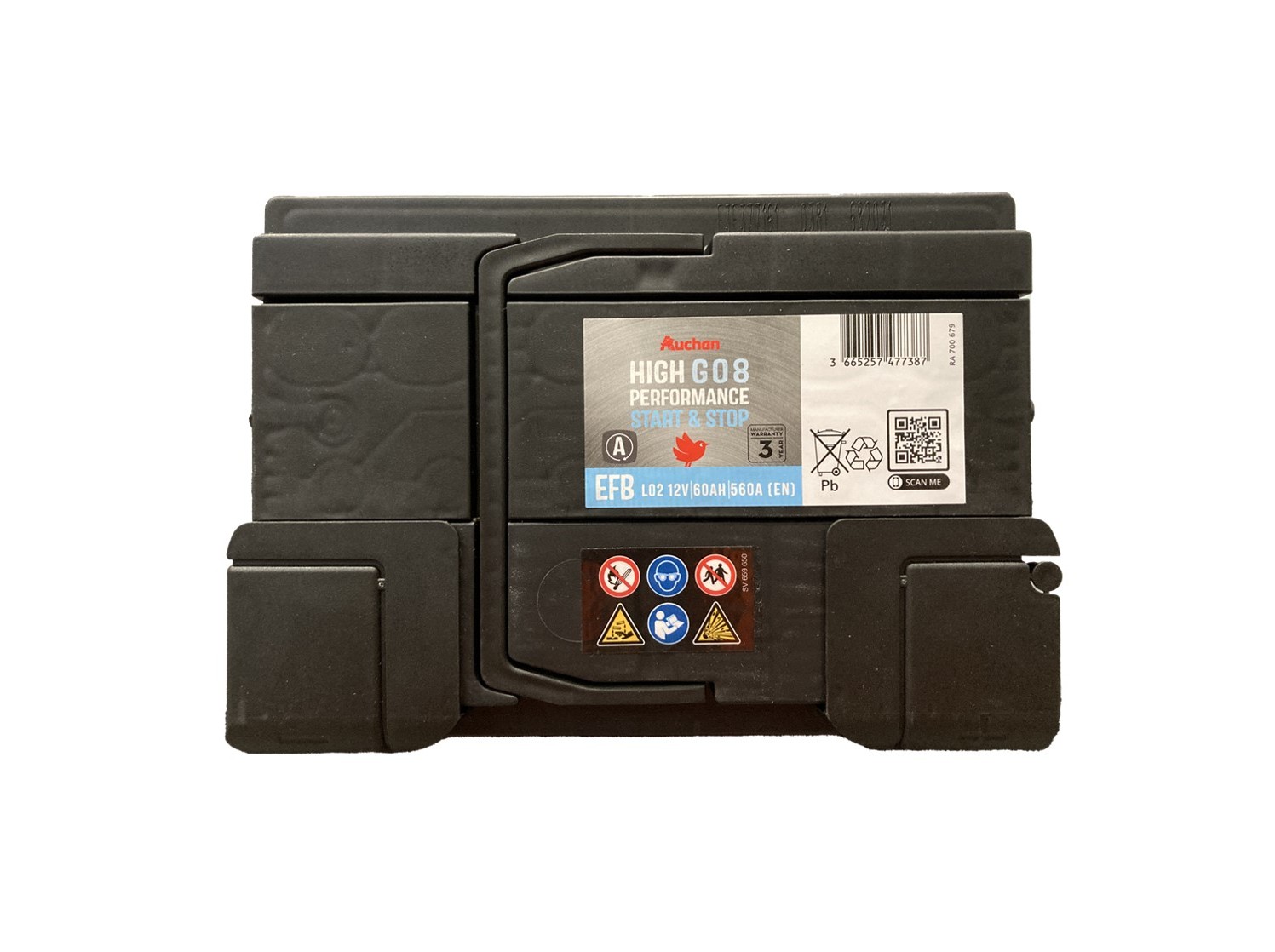 BATERIA AUTO AUCHAN EFB S&S GO8 60AH/560A