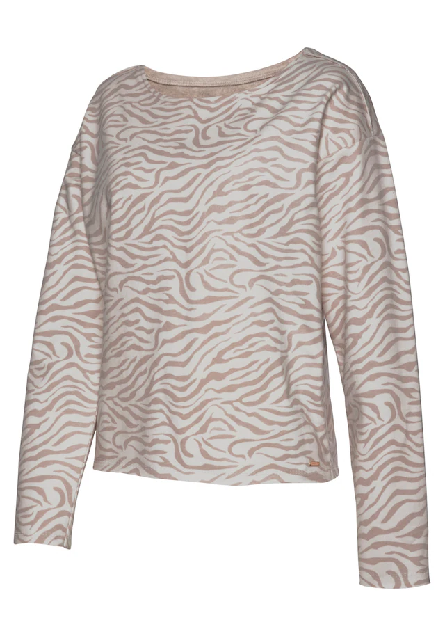 LASCANA Sweatshirt , Langarmshirt in locker sitzendem Schnitt, Loungewear