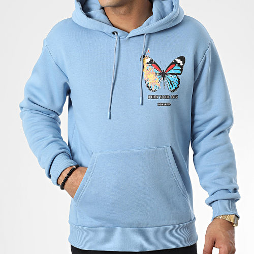 Sweat Capuche 1126 Bleu Clair