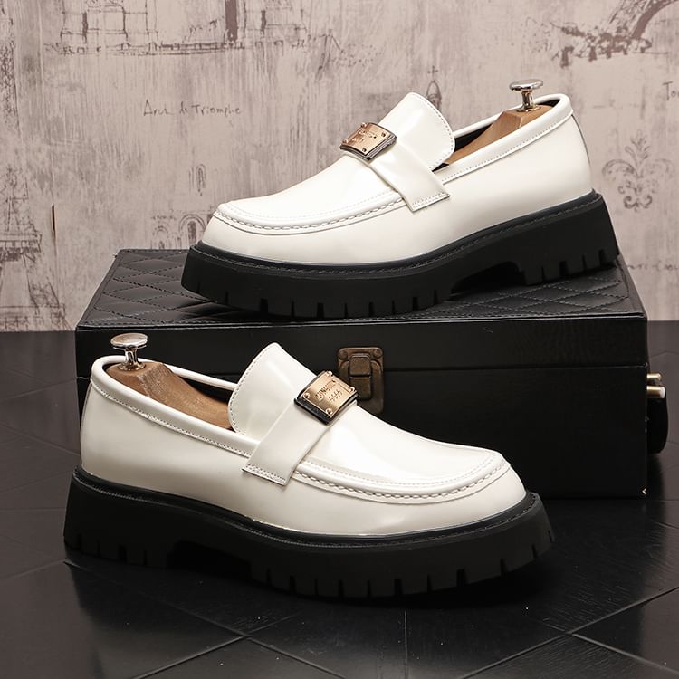 Mr Ozera - Platform Loafers van Imitatieleer met Metalen Accenten