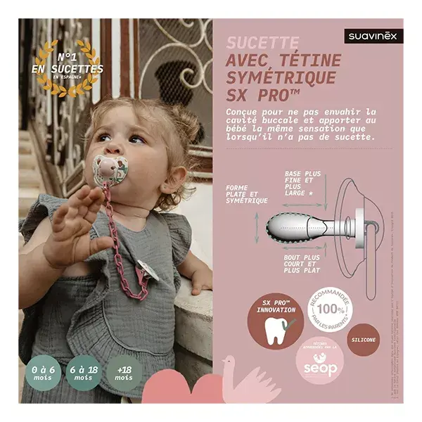 Chupetas Suavinex Symmetrical Sx Pro 18M+ Walk In The Park Nude (Pacote com 2)