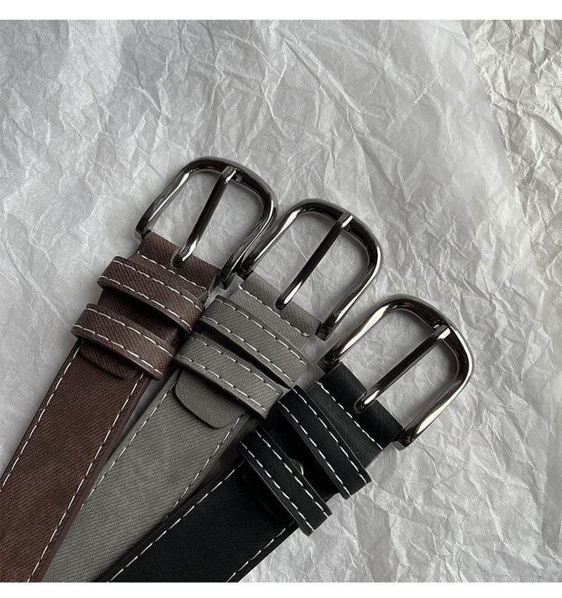 Sinlarity - Kunstleren riem met contrasterende stiksels