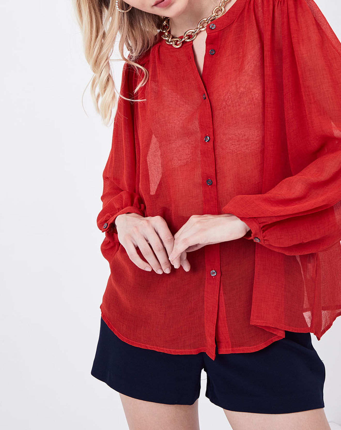 See u Soon Chemise Jaque transparente rouge