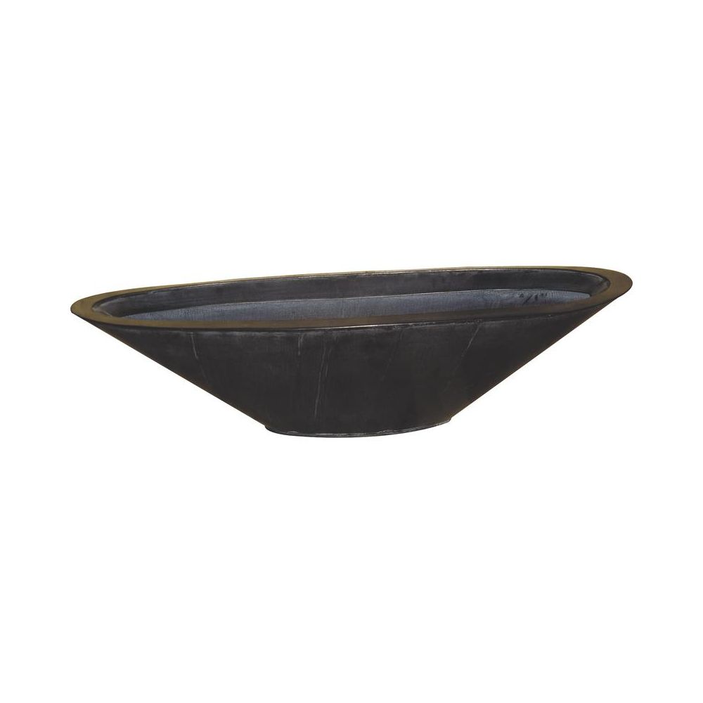 Corbeilles ovales en zinc noir (lot de 3)