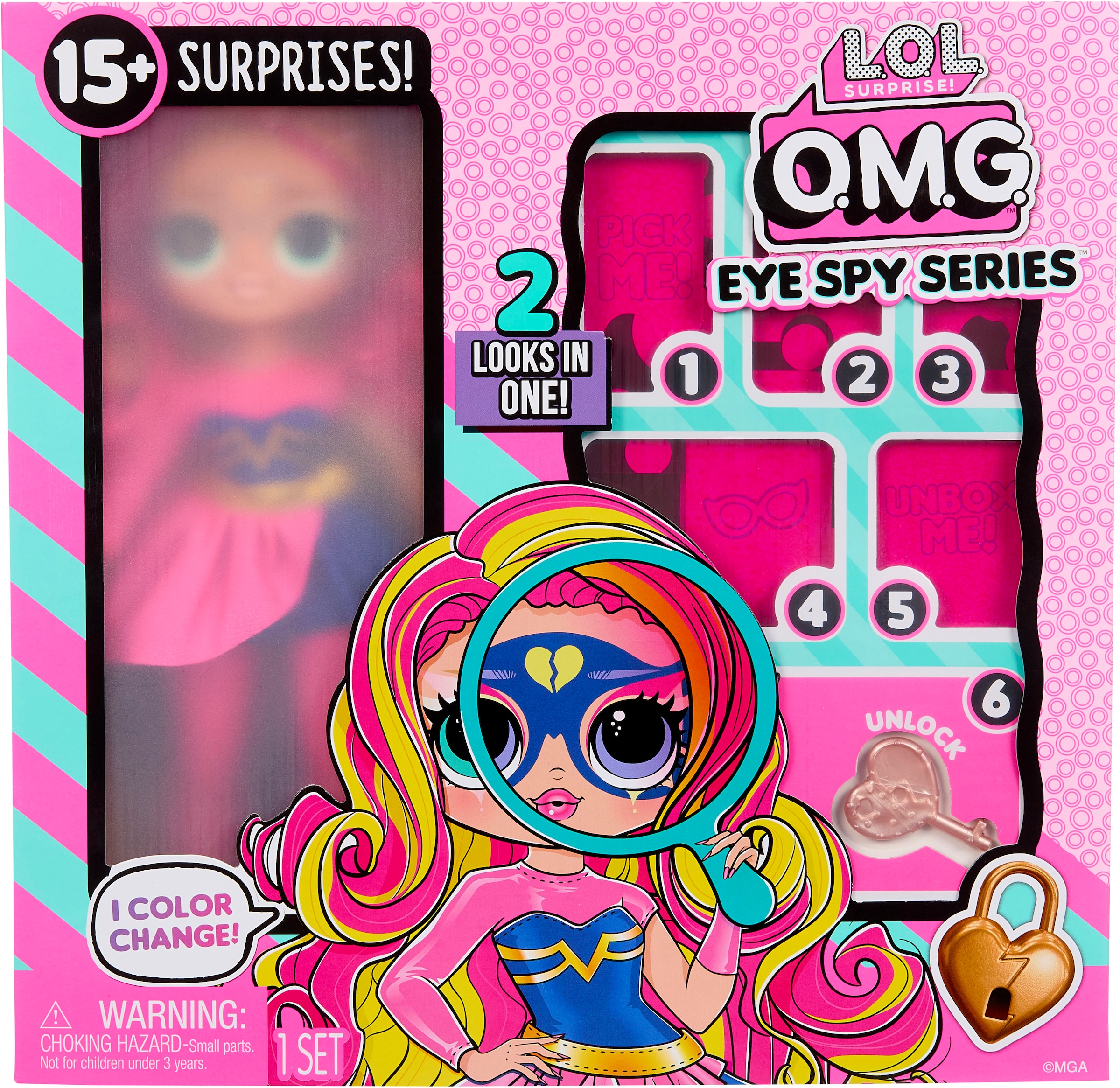 L.O.L. SURPRISE! Anziehpuppe »L.O.L. Surprise OMG Eye Spy - Superhero« mit magischem Farbwechsel