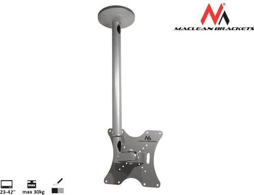 Maclean - TV Plafondbeugel MC-504A S - Zilver - Voor 23 tot 42 inch - Draagcapaciteit 30 kg