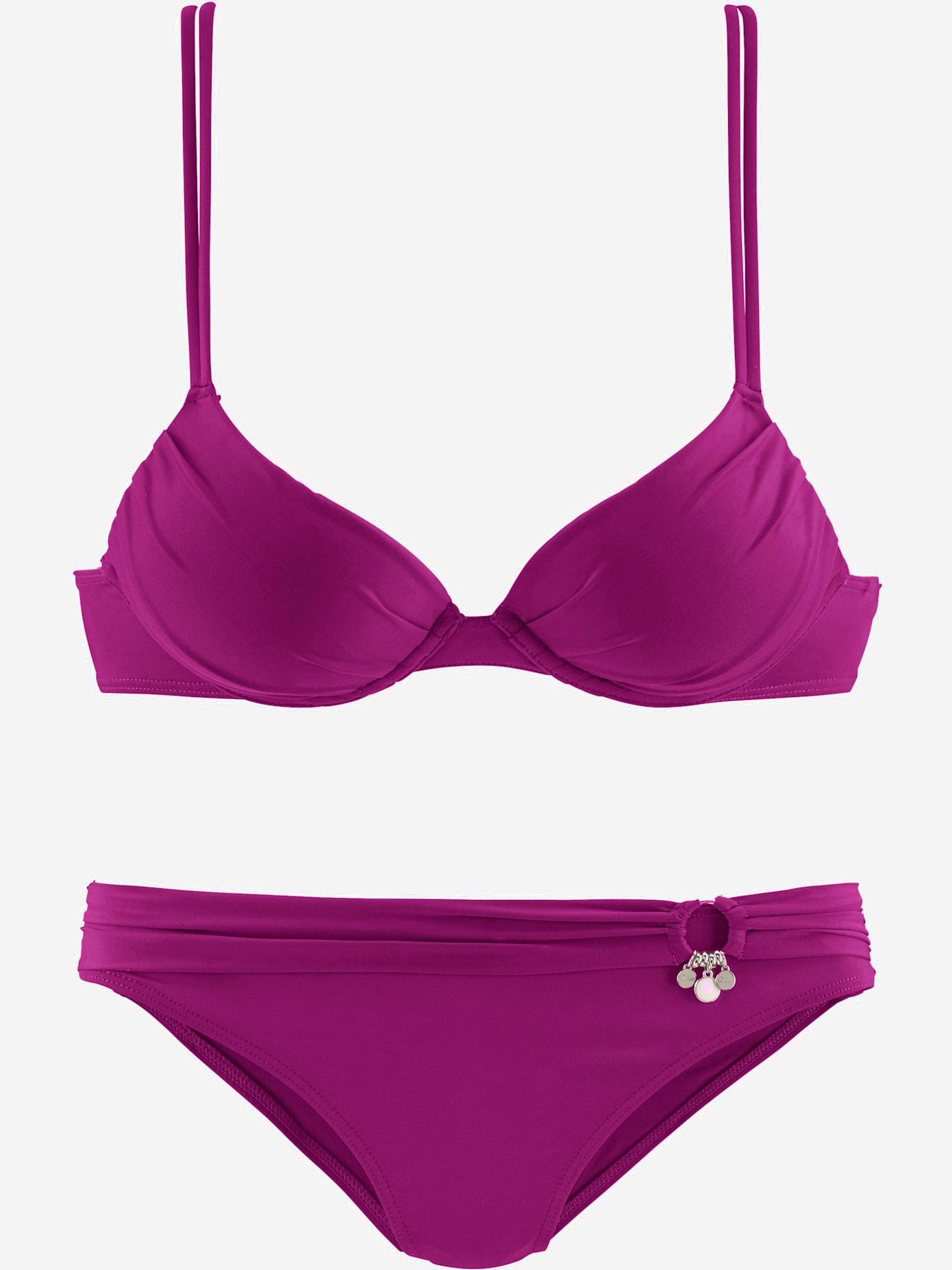 Bikini push-up accessoires couleur argenté