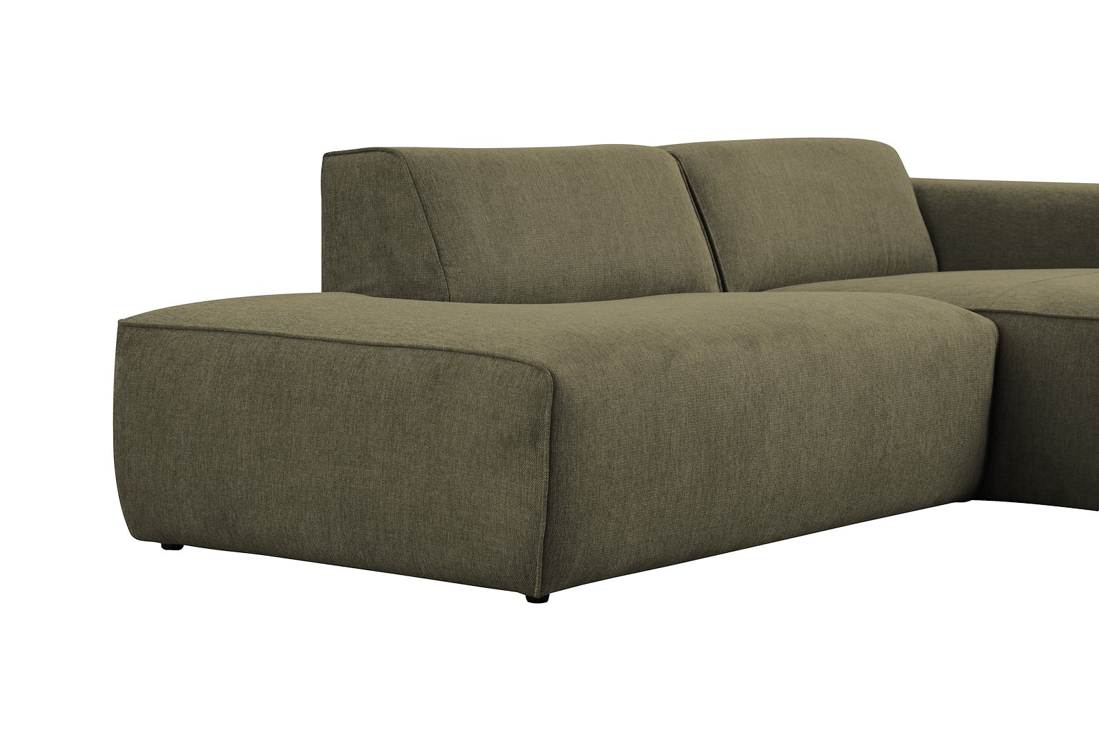 Enjoy sofa Sjeselong høyre, 1,5-seter og åpen ende venstre. Tekstil Brego 77 grønn