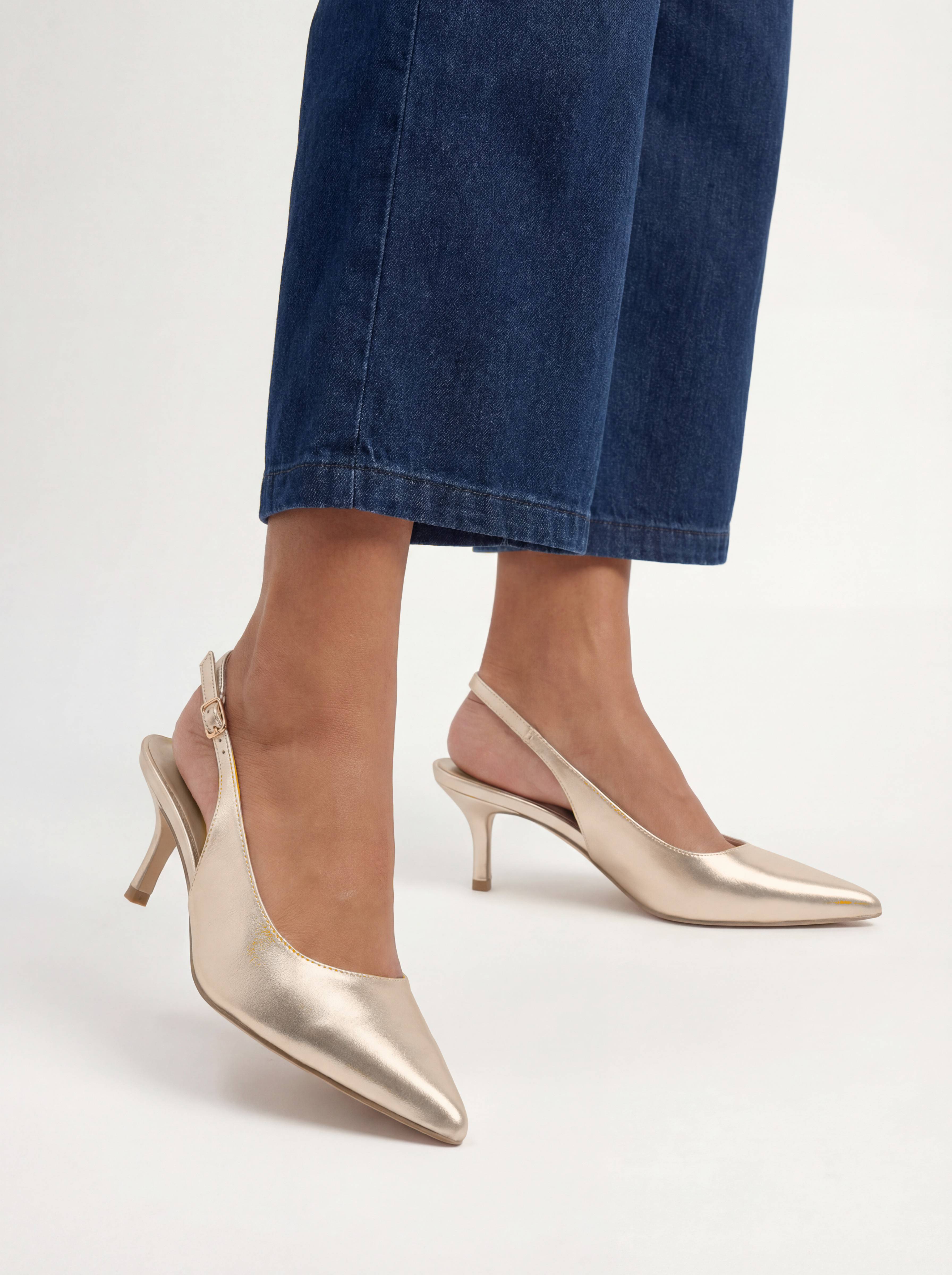 Oasis Escarpins Jess À Bride Arrière En Synthétiquecuir Métallisé À Petit Talon