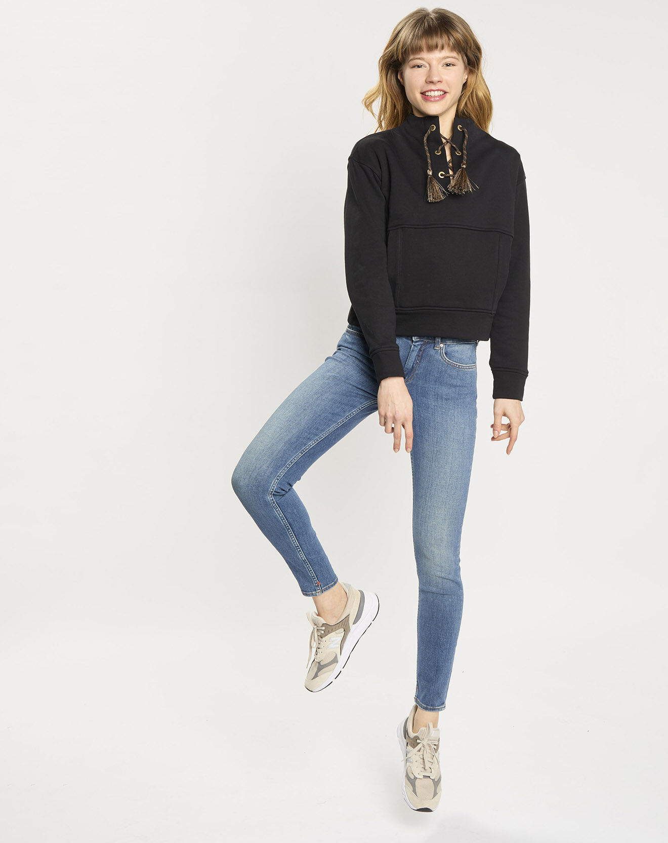 Scotch & Soda Jean bohemienne taille haute Skinny bleu moyen