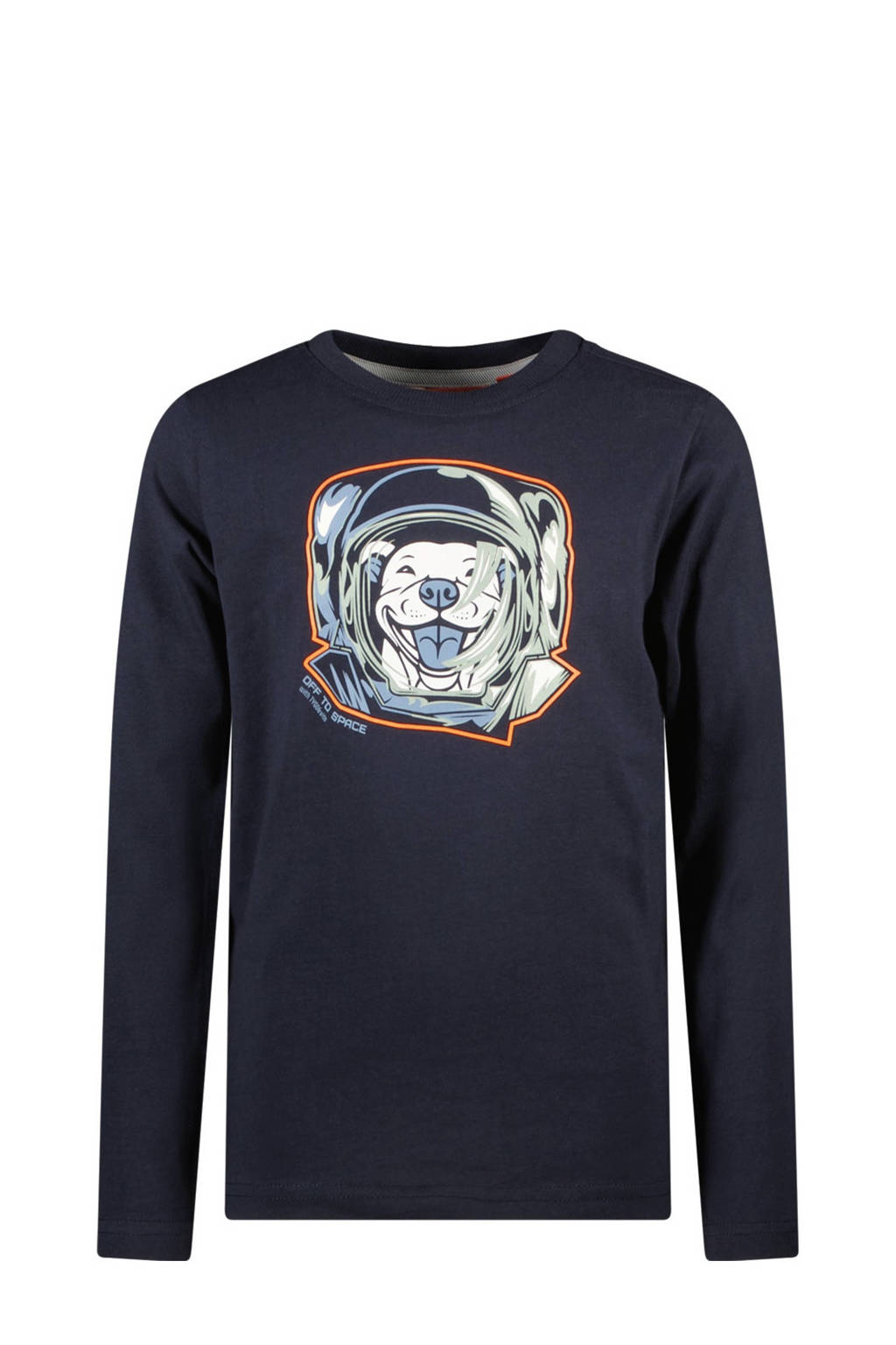 TYGO & vito longsleeve Max met printopdruk donkerblauw