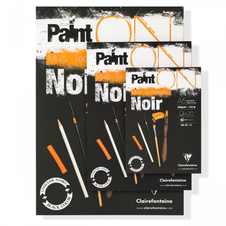 Clairefontaine Mixed Media Block Paint'ON Noir