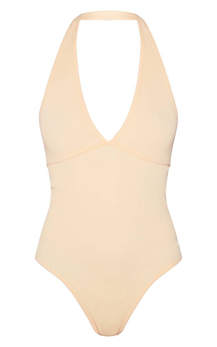 Citron Body Côtelé Échancré À Encolure Dos-nu