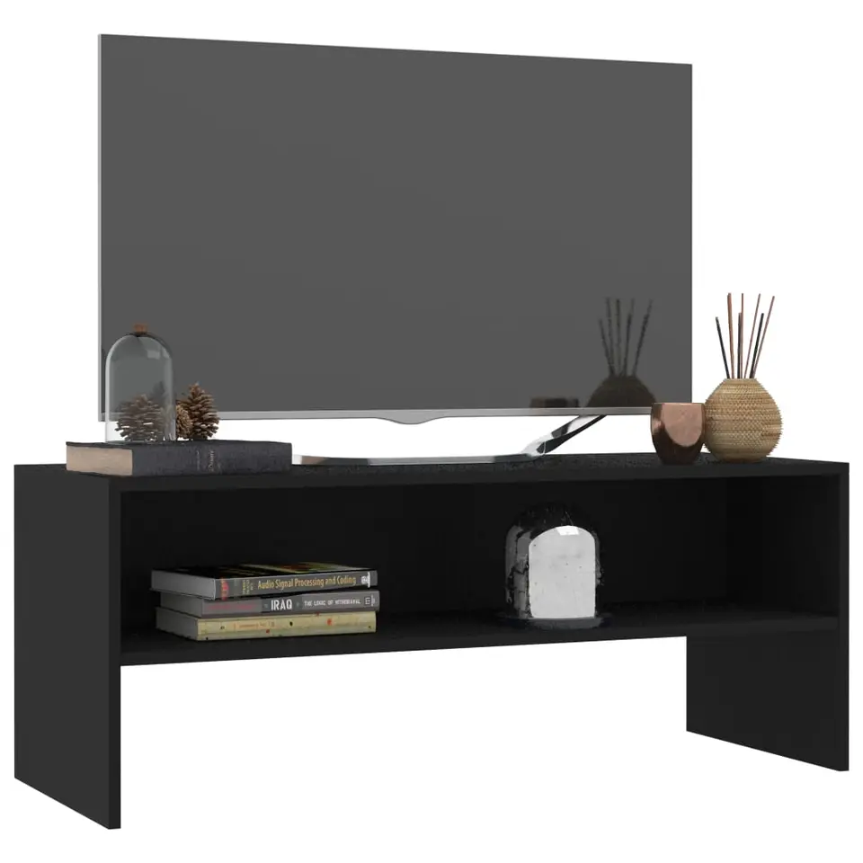 vidaXL - Tv-meubel - Zwart - Bewerkt hout