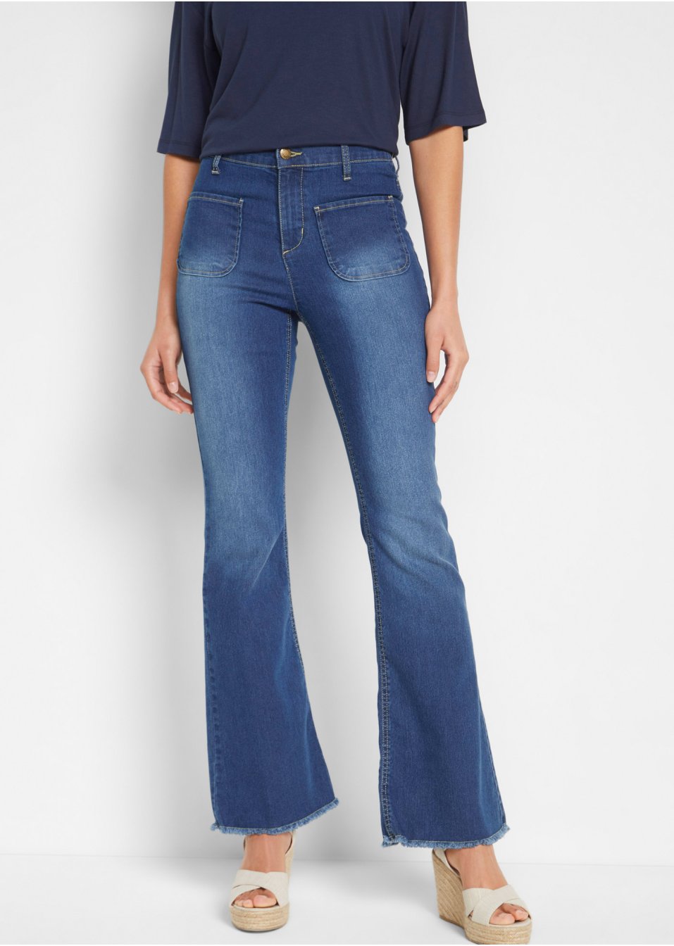 Jean Flared taille haute, extensible