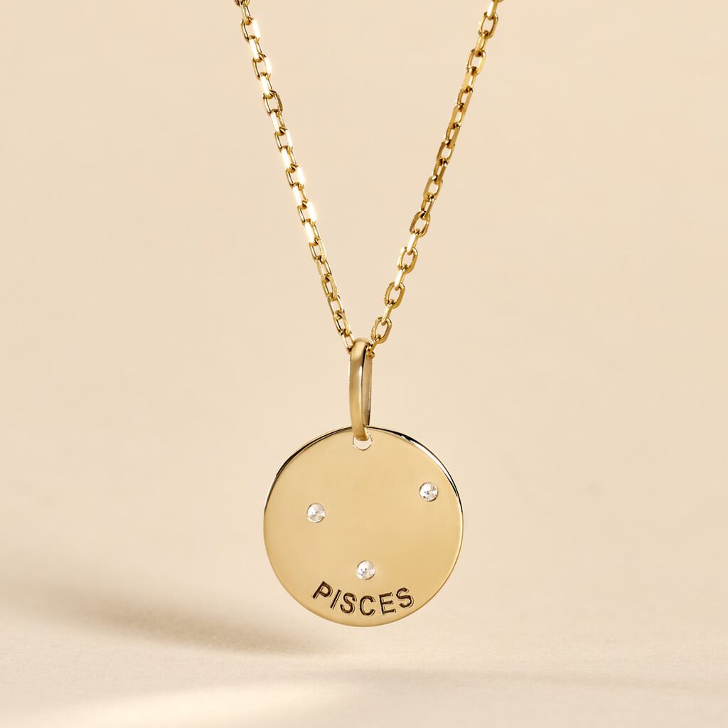 Pendentif Or Jaune Astraea Oxyde De Zirconium