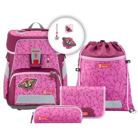 Step by Step SPACE Schulranzen-Set natural Butterfly, 5-teilig