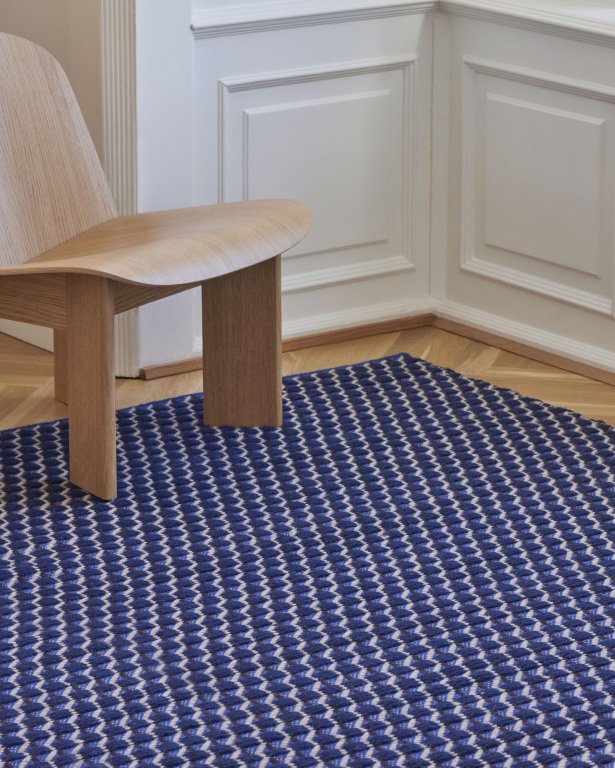 Hay Channel deurmat 50x80 blauw/wit