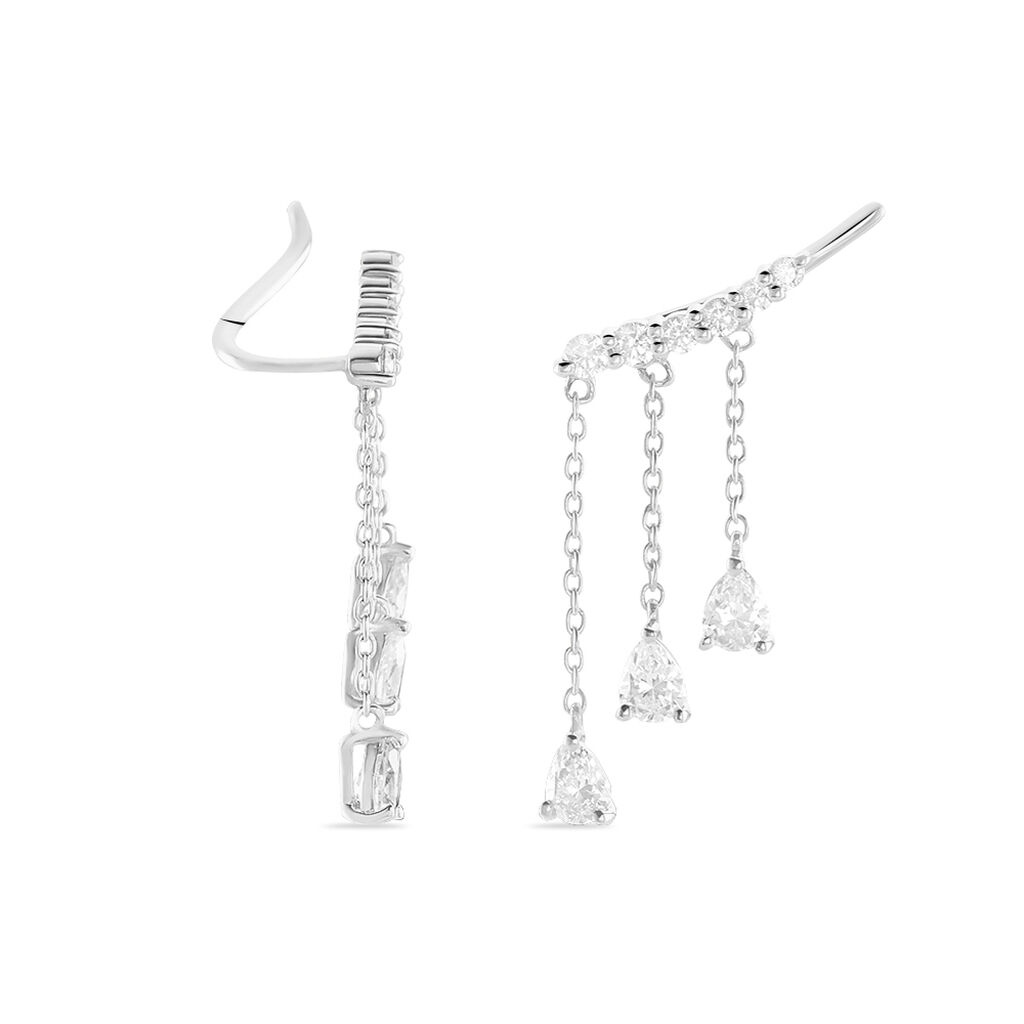 Boucles D'oreilles Pendantes Rilla Argent Blanc Oxyde De Zirconium