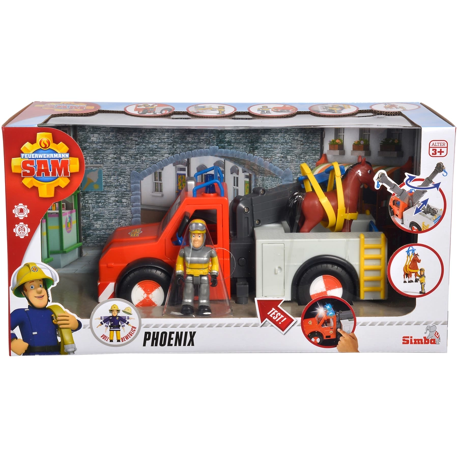Simba Toys Feuerwehrmann Sam - Phoenix mit Figur und Pferd