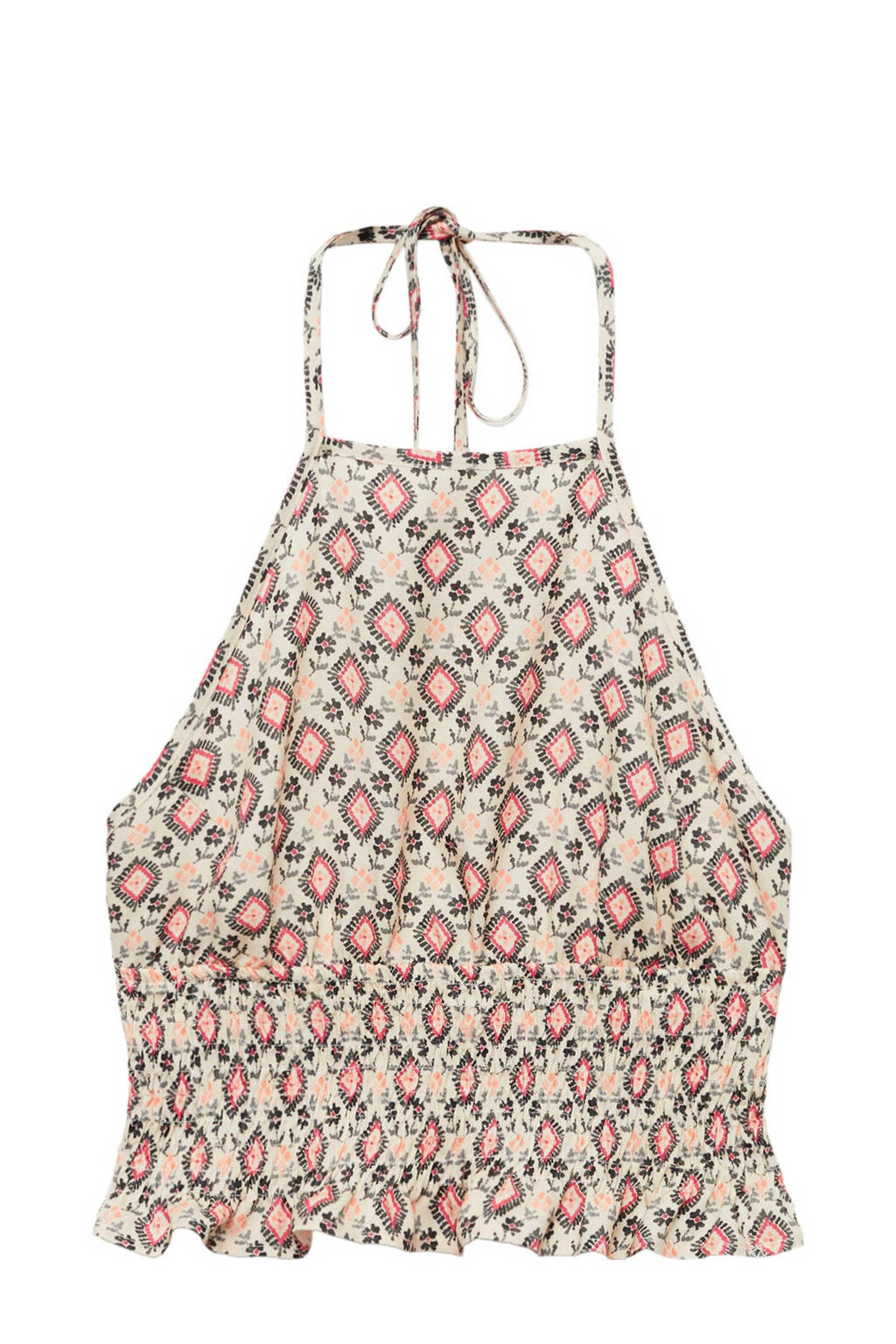 MANGO TEEN top met all over print beige/lichtoranje