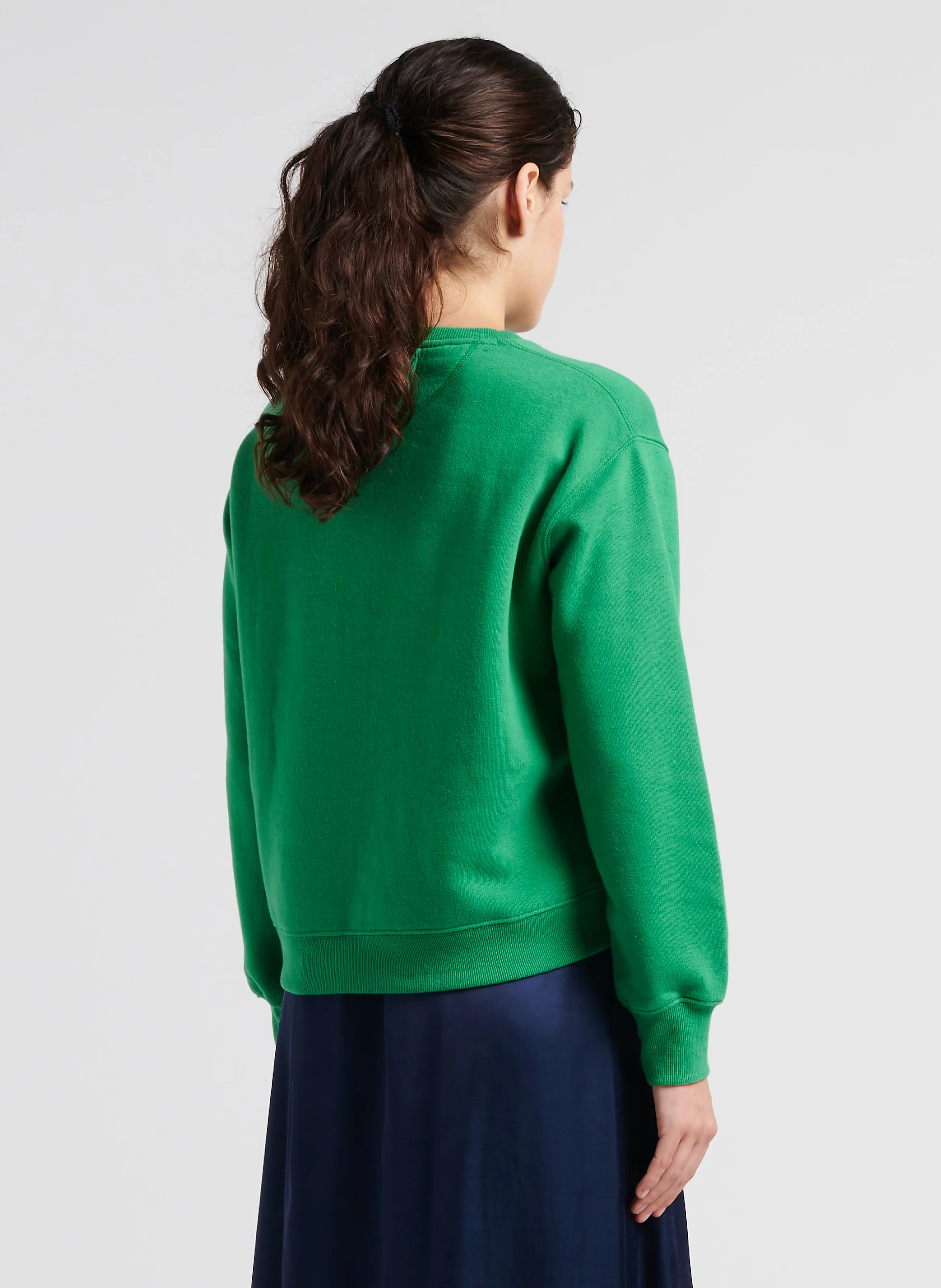 SORTIE - Sweat ample col rond sérigraphié en coton mélangé| Vert