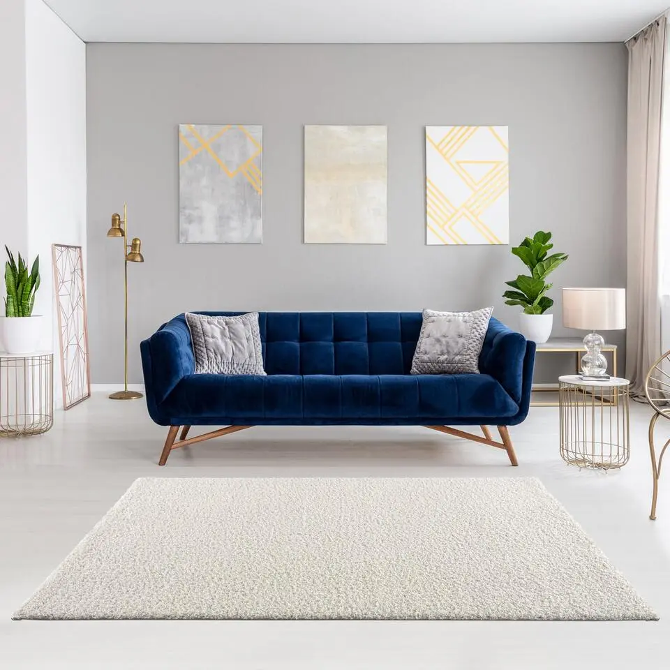 Loca Shaggy Vloerkleed Creme Hoogpolig - 140x200 CM