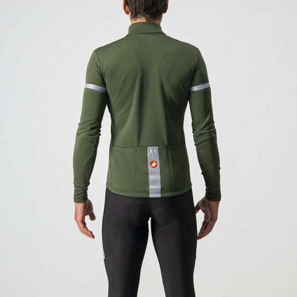 Maillot vélo CASTELLI FONDO 2 JERSEY FZ MILITARY GREEN/SILVER REFLEX