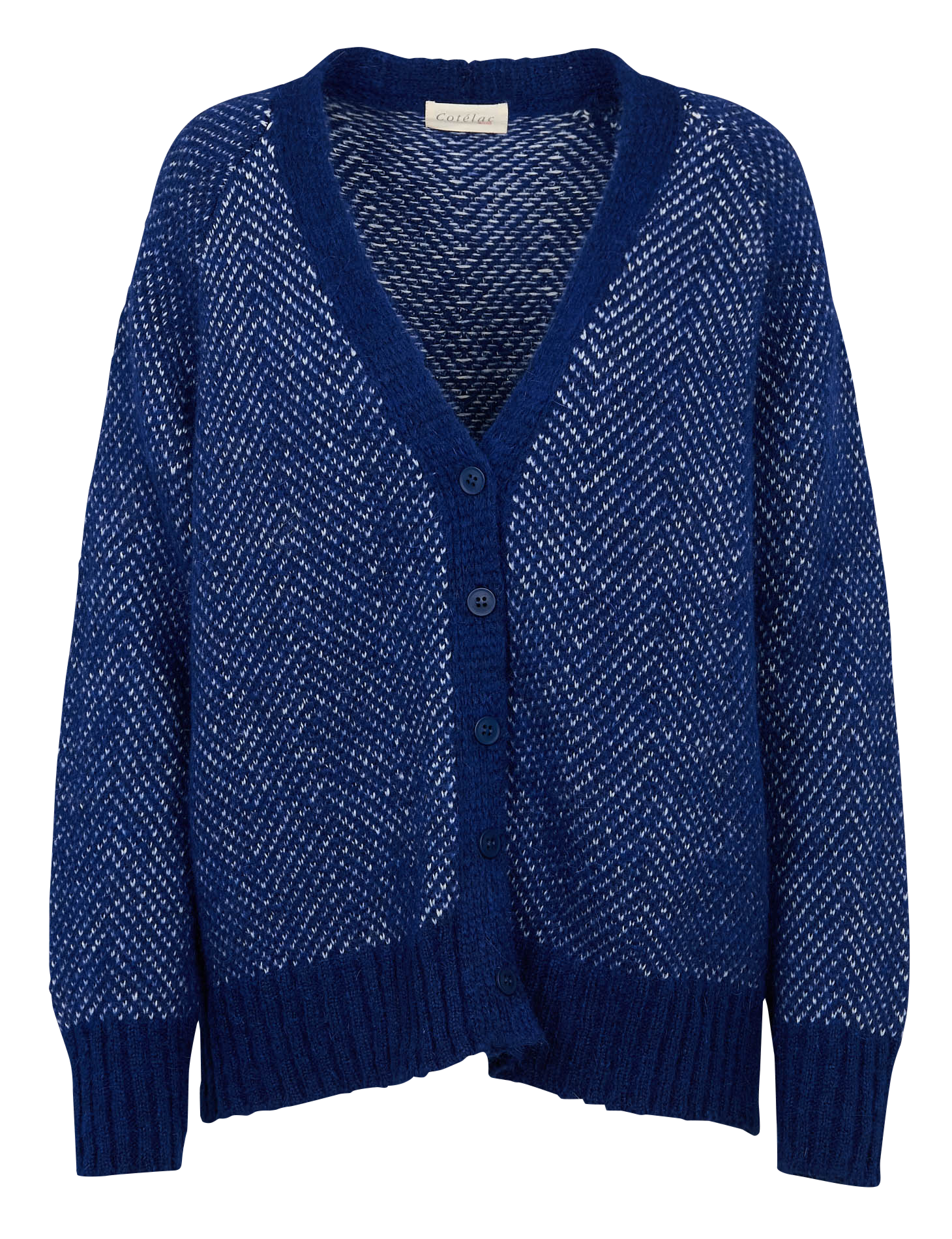 AZRA - Cardigan ample à motifs| Bleu