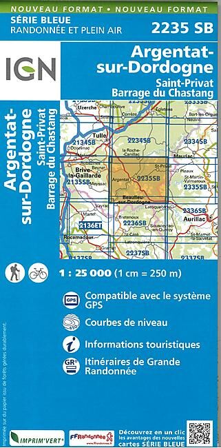 IGN - 2235 SB ARGENTAT 1 25 000