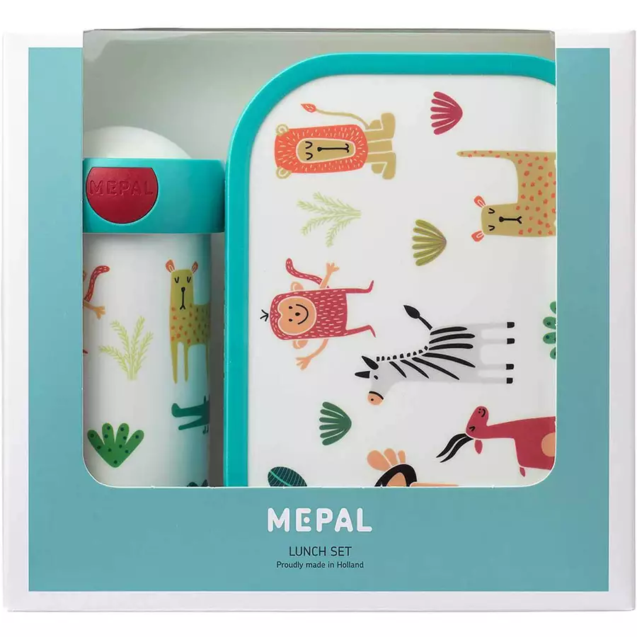 Mepal Brotdose + Verschlussbecher Campus 300 ml + 700 ml 2er Set weiß-türkis