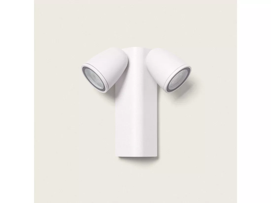 Applique Murale Extérieure Aluminium Abel Deux Spots Blanc