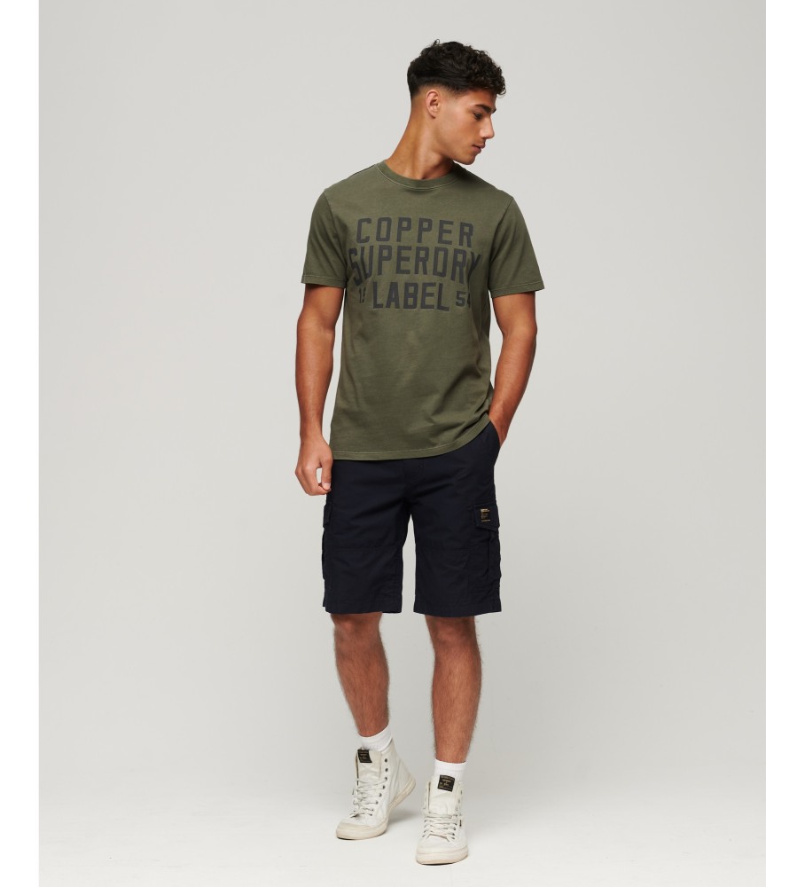 Camiseta verde da coleção Vintage Copper Label de algodão orgânico da Superdry