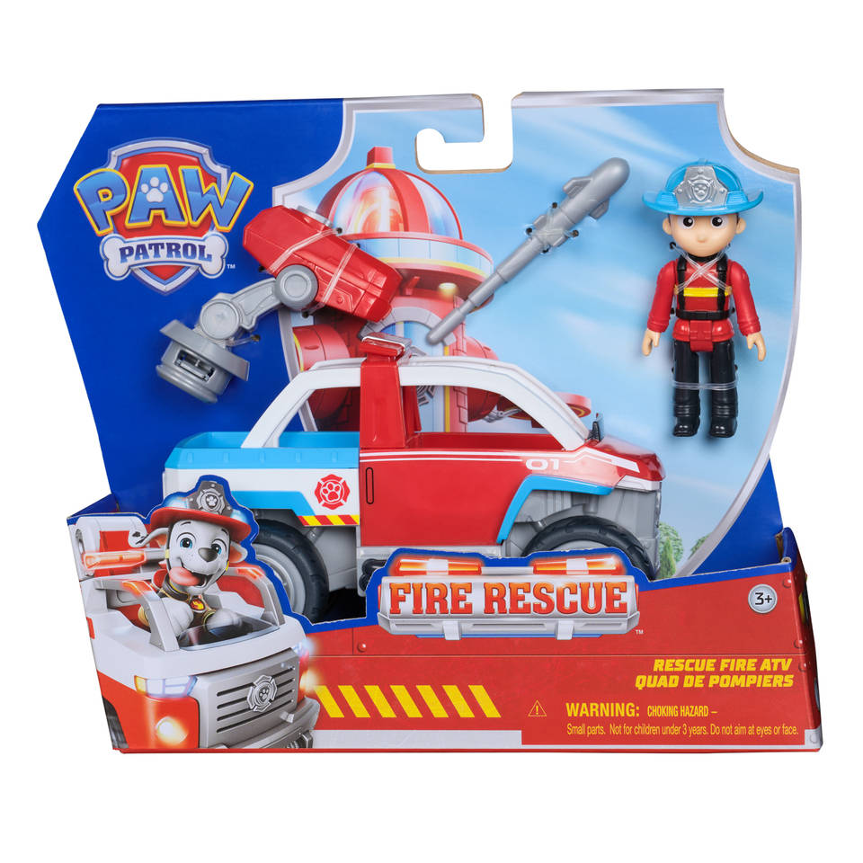 PAW Patrol Brandweerredding Ryder's ATV-speelgoedauto met speelfiguur