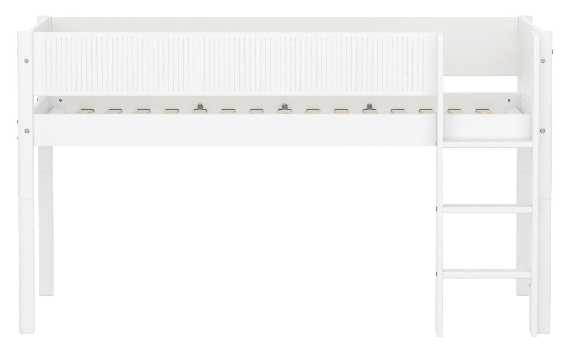 Flexa WHITE Halbhochbett - Weiss / B: 109.0 cm x T: 210.0 cm x H: 184.0 cm