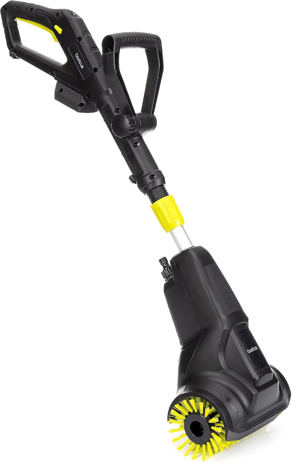 Baricus Akku-Bodenbürste 18V mit Wasseranschluss – Teleskopierbar – Reinigung von Terrasse, Fliesen, Holz- und Betonböden – inkl. Quick-Adapter B-Ware (Inklusive: Akku & Ladegerät)