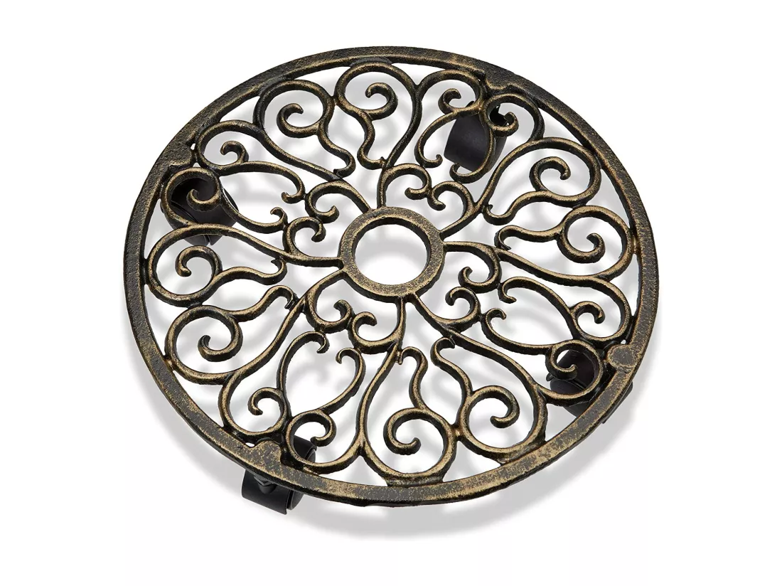 Porte-plantes à roulettes rond 33.5 x 33.5 x 7.5 cm 13_0002225