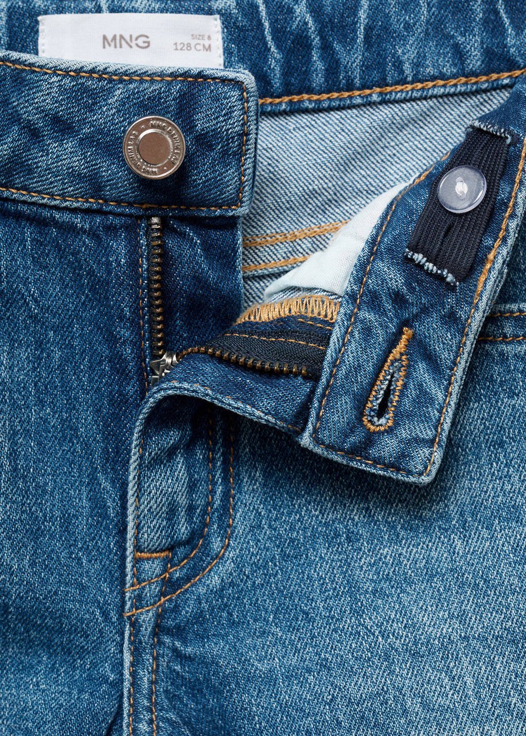 Mango Kids regular waist regular fit jeans medium blue denim