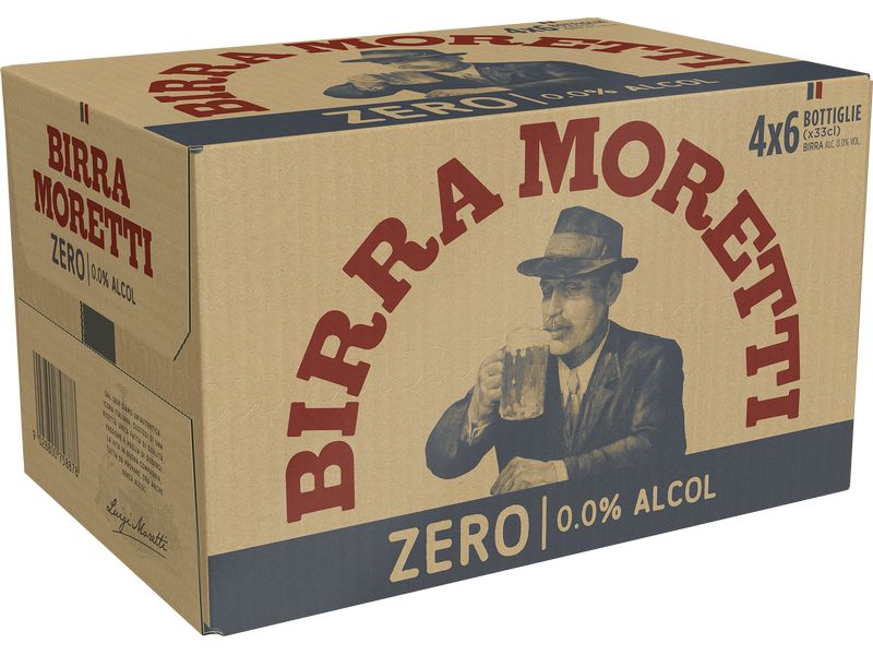 Birra Moretti Bier Zero 0.0% 24 x 0.33 l Alkoholfreies Lagerbier