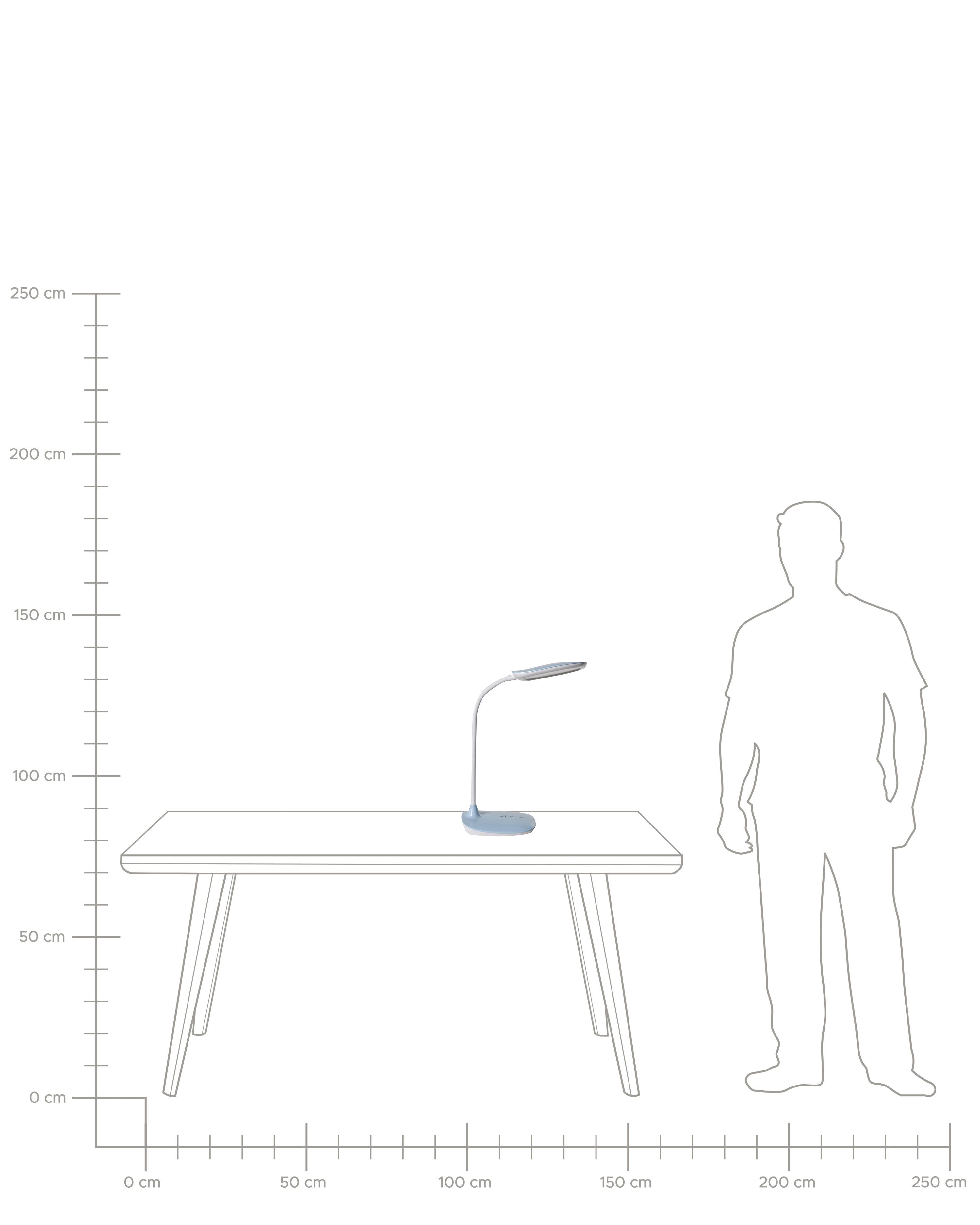 LED bureaulamp HYDRA met dimmer Lichtblauw