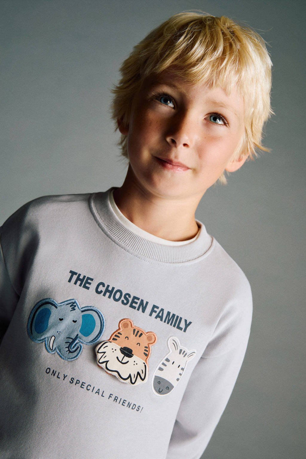 Mango Kids sweater grijs melange