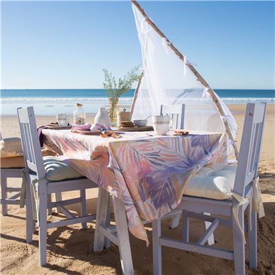 Nappe polycoton imprimé tropical - BECQUET CRÉATION