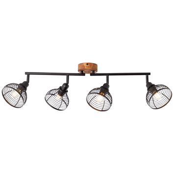 Brilliant opbouwspot Avia 4x E14 zwart/hout